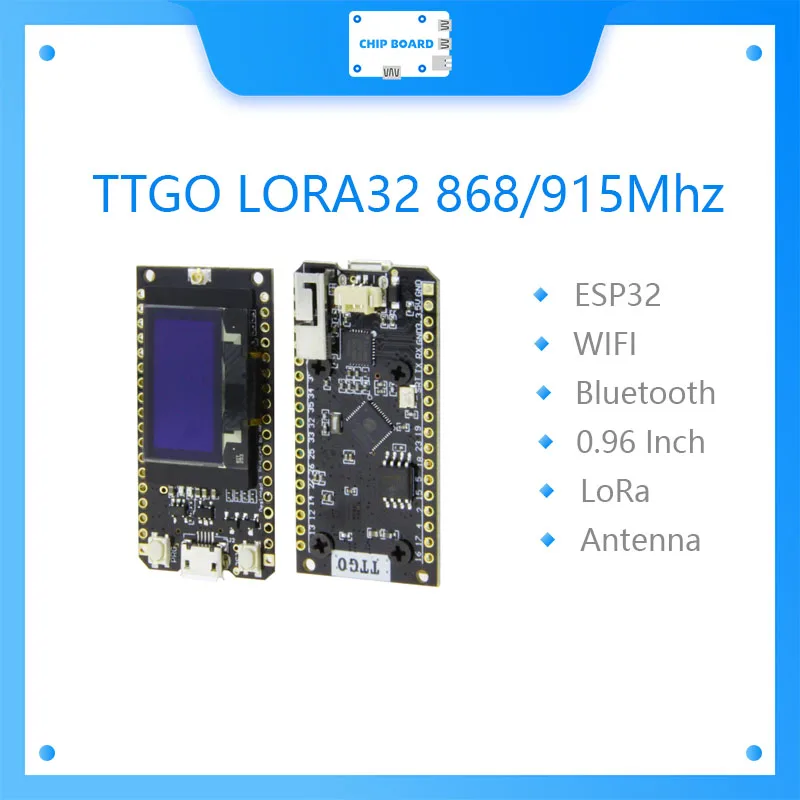 LILYGO TTGO LORA32 868/915Mhz ESP32 LoRa OLED 0.96 Inch Display Bluetooth WIFI ESP-32 Module with Antenna | Электроника