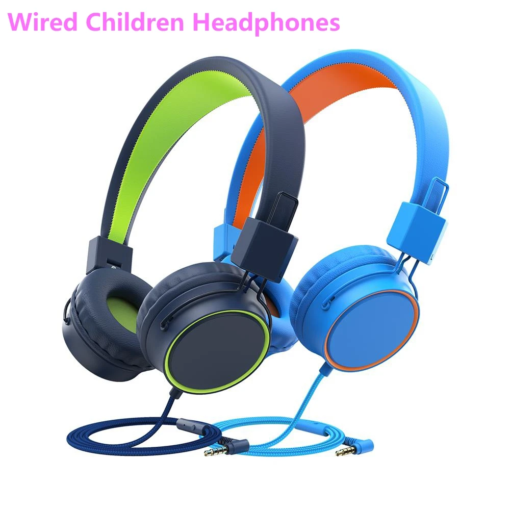 Kids Headphones 2 Pack Foldable Wired Cord On Ear Headsets Safety Volume Limited Comfortable and Durable Earphones Children