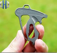 Titanium Alloy Multi-tool Keychain Opener Screwdriver Wrench Outdoor Portable EDC Tools multifunctional outdoor edc tool titanium keychain damascus key hanging waist screwdriver letter opener