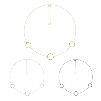 

S925 Sterling Silver Jewelry 1:1 Copy,Collection TROPICANA,Tropical 3-Hoop Adjustable Necklace With Logo Women Jewelry Gift
