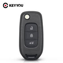 KEYYOU 3 Buttons For Renault Captur Symbol Kadjar Kaptur (Russia) Megane 3 Smart Remote Key Case Replacement Flip Car Key Shell