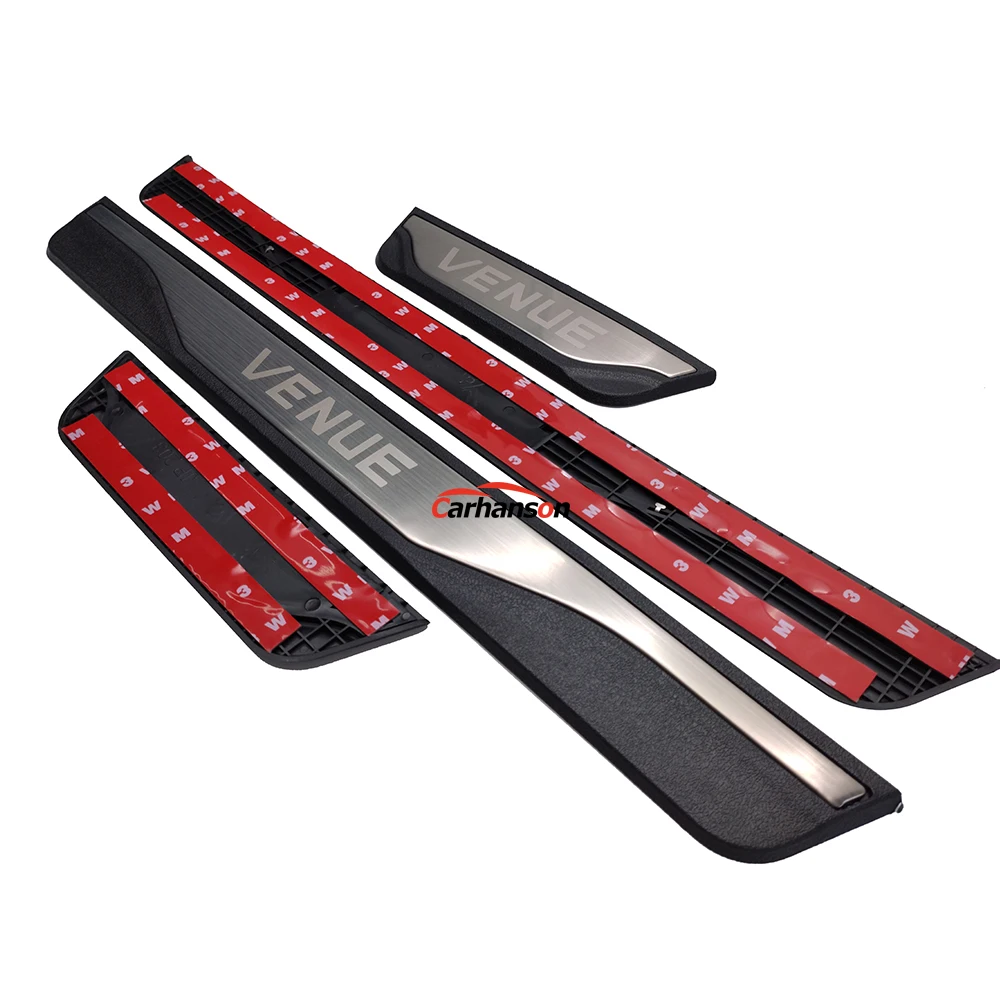 For Auto Styling Accessories Hyundai Venue Door Sill Stainless Steel Sticker Trim Car Plate Protector Cover Guard