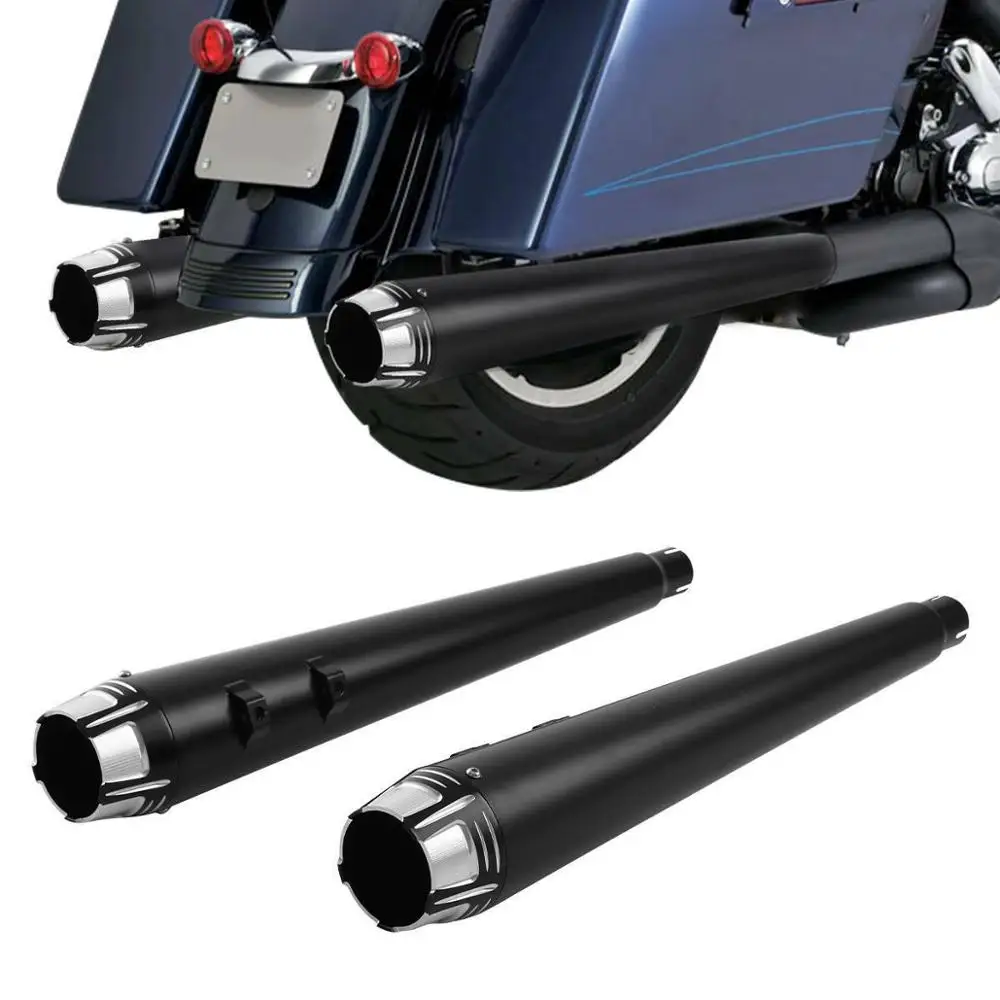 Мотоцикл черный мегафон слипоны глушители выхлопной для Harley Touring Road King Bagger комод 95-16 15 14 13 12 11 10 09 08 07