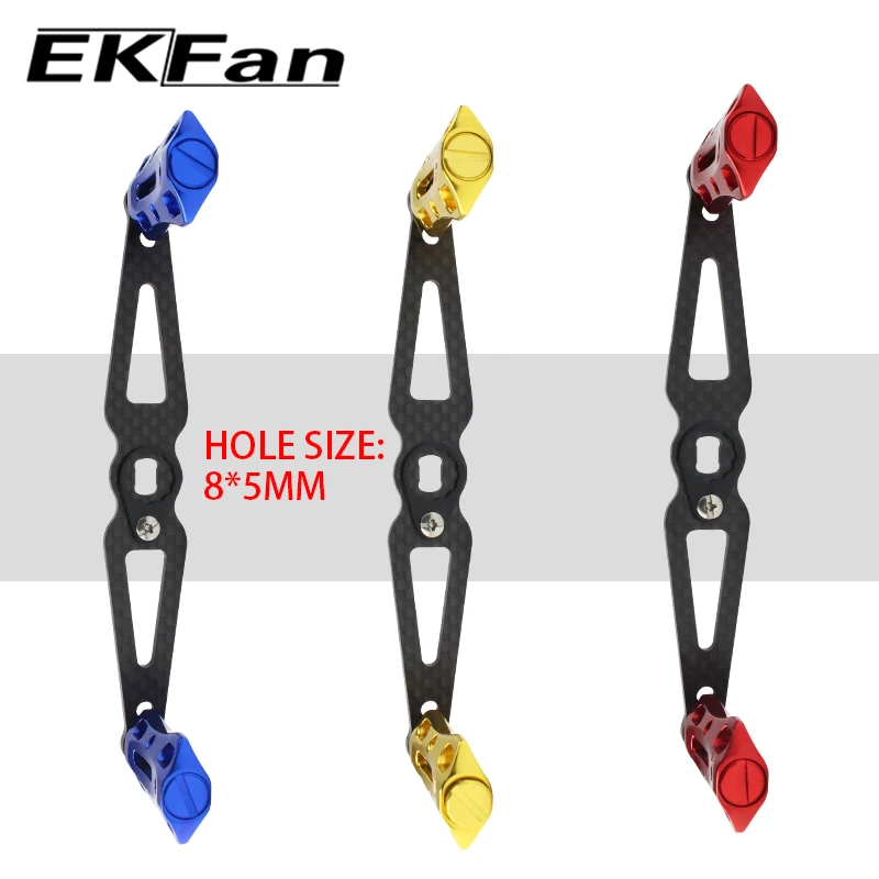 EKFan sturdy Carbon Fishing Reel Handle 130mm length Aluminum alloy Knobs  for 8*5mm hole Baitcasting Reel Fishing Accessory