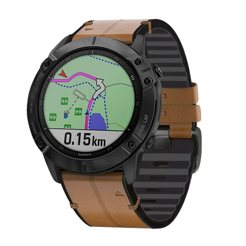 22mm 26mm Silicone Leather Strap Quick EasyFit For Garmin Fenix 6X 6