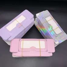 Mikiwi накладных ресниц Лаванда упаковка картонная коробка розовый логотип 3d норковые ресницы Голография коробки пустая коробка