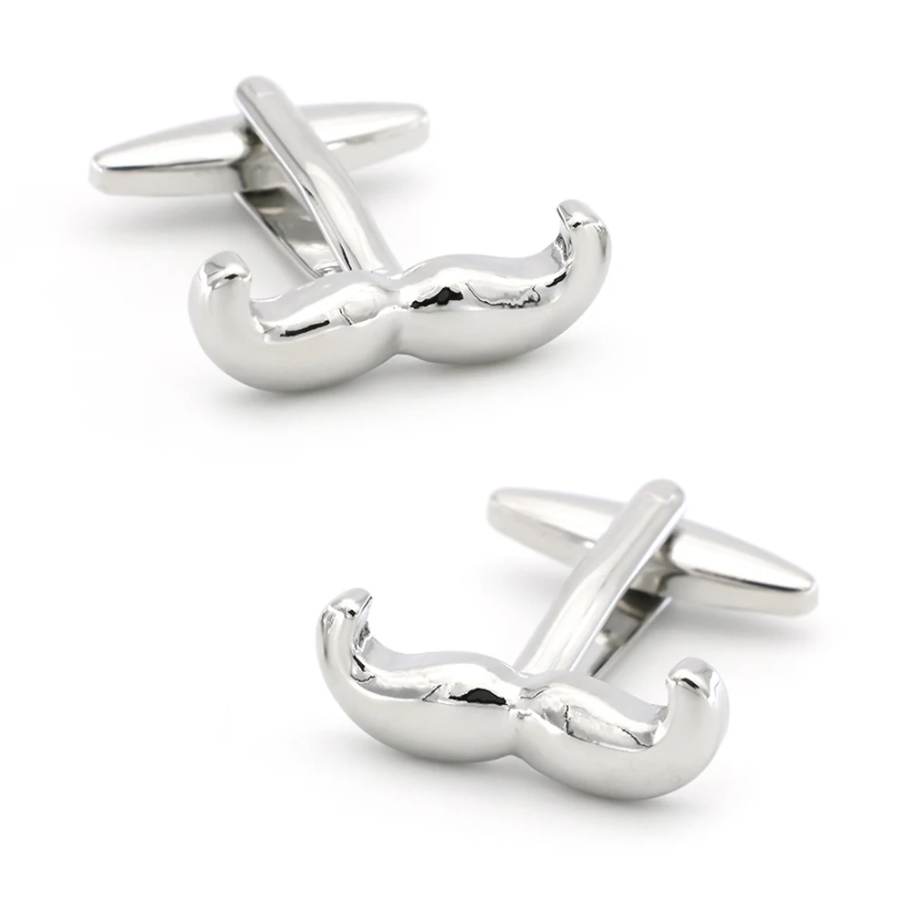 Men's Beard Cuff Links Silver Color Quality Brass Material Moustache Design Cufflinks Wholesale &amp Retail Free Shipping | Украшения и