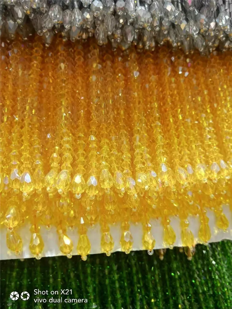 Хрустальный дизайн бисер специальный 11 ярдов с бахромой и с бусинами для свадебного украшения платья