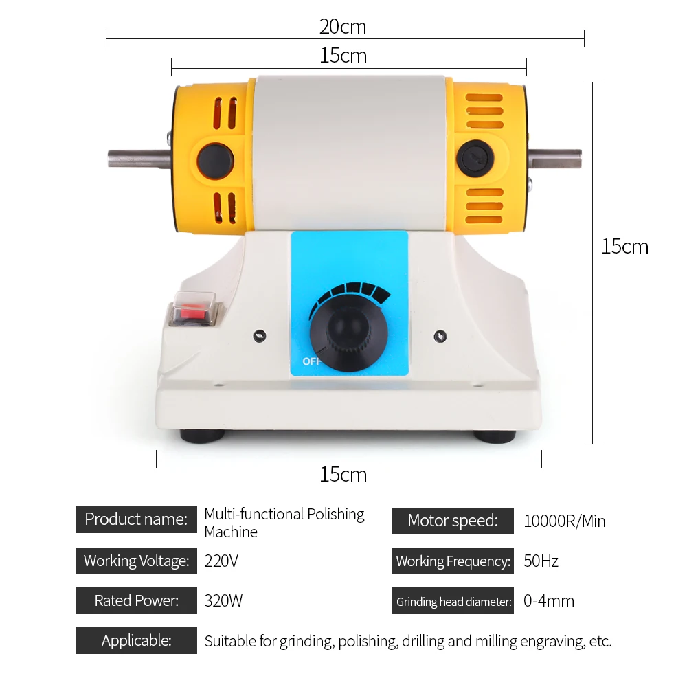 

Mini TM Table Lathe Polishing Motor Jewelry Polishing Machine Rotary Burnishing Grinding Cleaning Finishing Motor