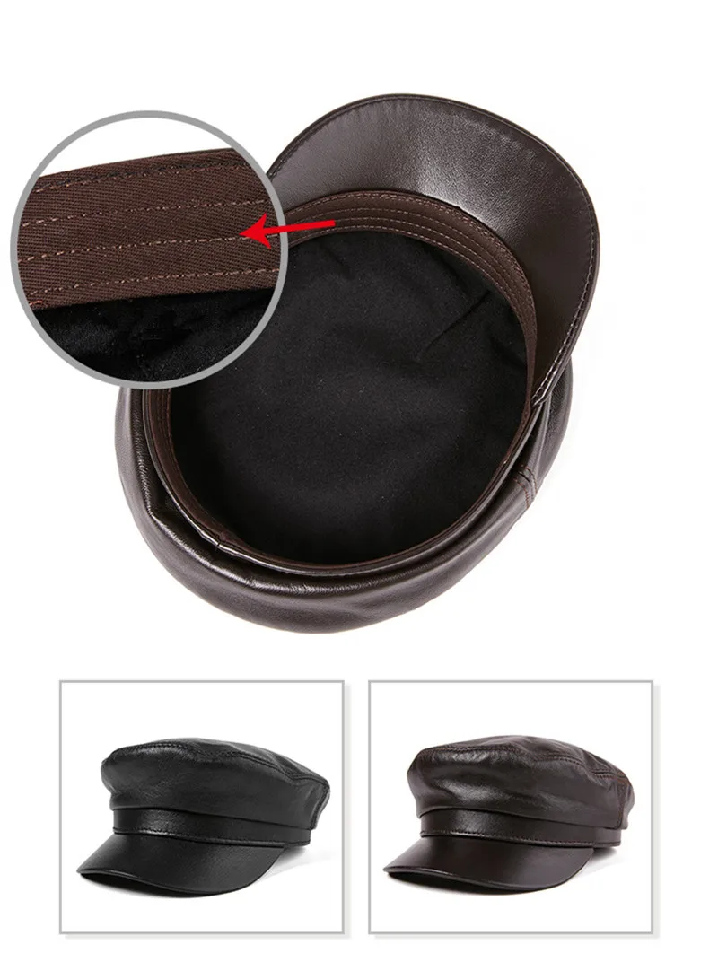 SILOQIN тренд шляпа из натуральной кожи Snapback Женская осенне-зимняя Высококачественная овчина военная шляпа мужская плоская кепка Bone Casquette