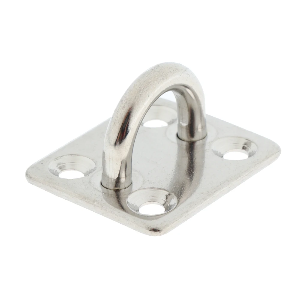 Stainless Steel Square Pad Eyes Plate Marine Hardware Staple Hook Loop 5mm