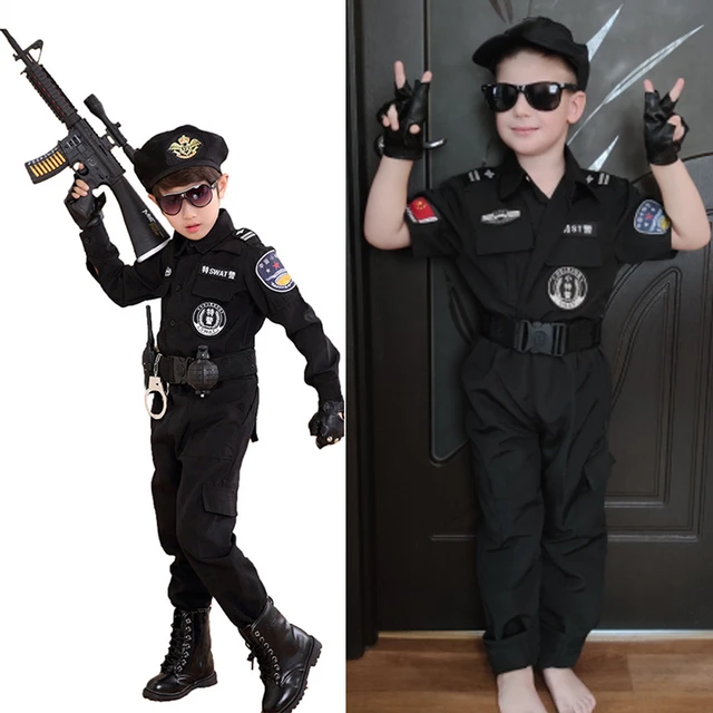 Costume de policier Anime pour enfants, uniforme de fête de carnaval  spécial pour enfants, armée garçon et fille, 110-160cm - AliExpress