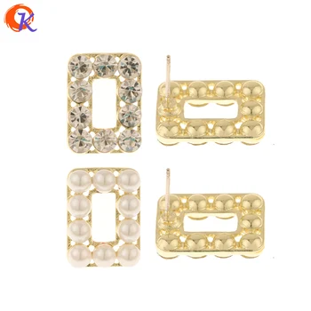 

Cordial Design 50Pcs 14*19MM Jewelry Accessories/Imitation Pearl/DIY Making/Rectangle Shape/Hand Made/Rhinestone Earrings Stud