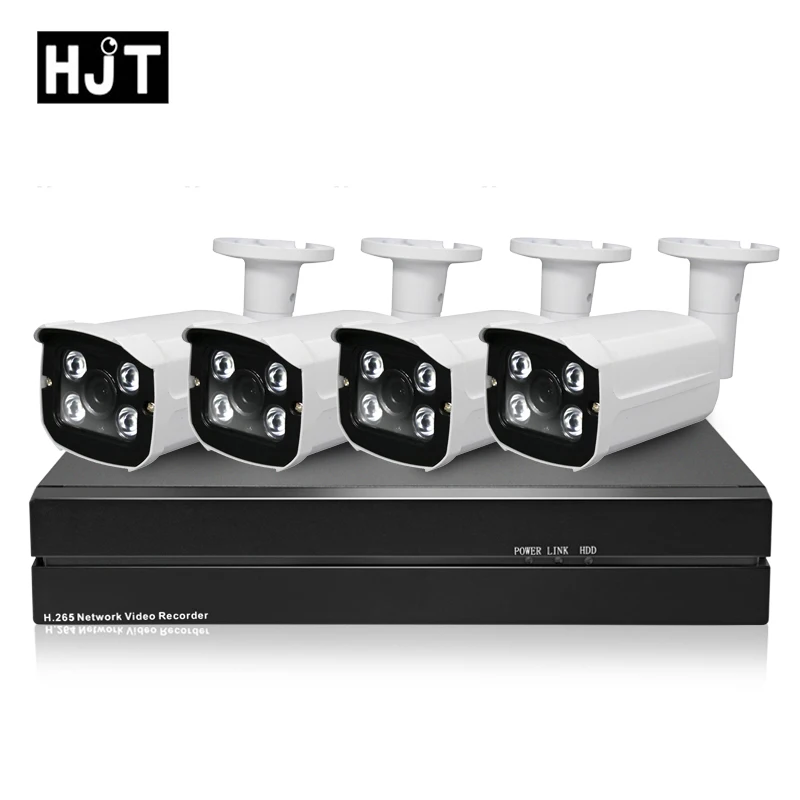 

HJT H.264 IP Camera 720MP POE 48V 4CH Surveillance Kit IP Camera 8CH NVR CCTV Camera Set Outdoor Onrif 2.1 P6Spro