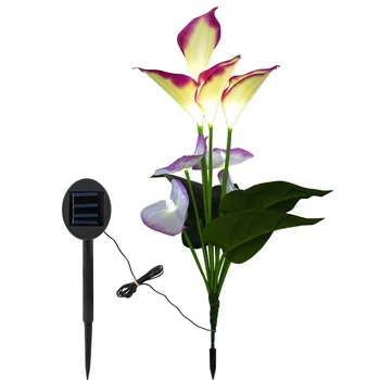 

1pc LED Solar Calla Lawn Light Lawn Decoration Lamp for Home Garden (White light)