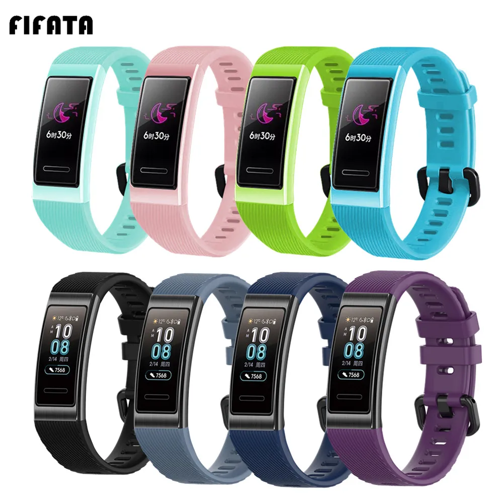Спортивный ремешок FIFATA для Huawei Band 3/4 Pro силиконовый сменный часов Honor
