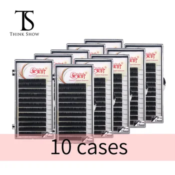 

Thinkshow 10pcs/lot B/C/D Curl Eyelash Extension Free Shipping Korea Slik Handmade Loose Signature Fake Lashes Makeup Eyelashe