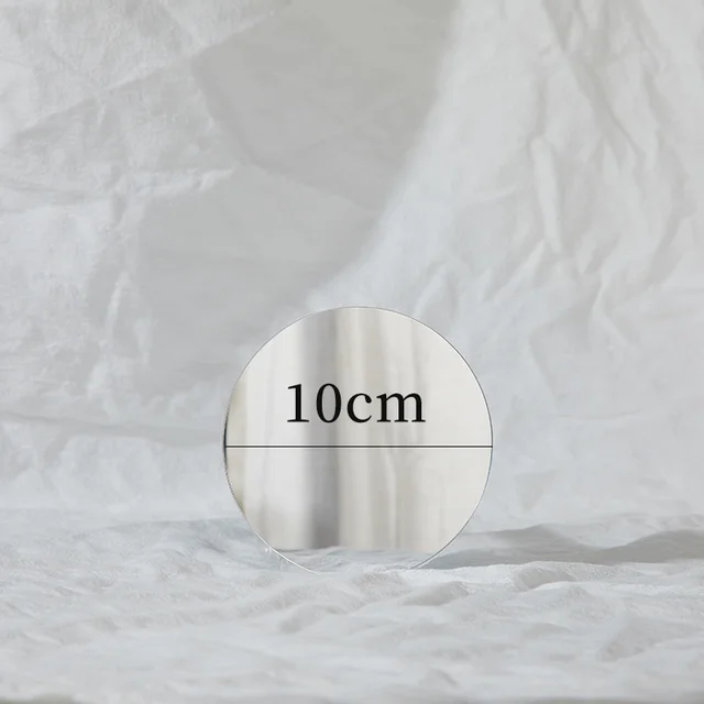 Acrylic Mirror Board Cosmetics Photography Backdrops Birthday Room Decoretiong Ornaments Photograthy Props for Photo Studio Circular    10cm