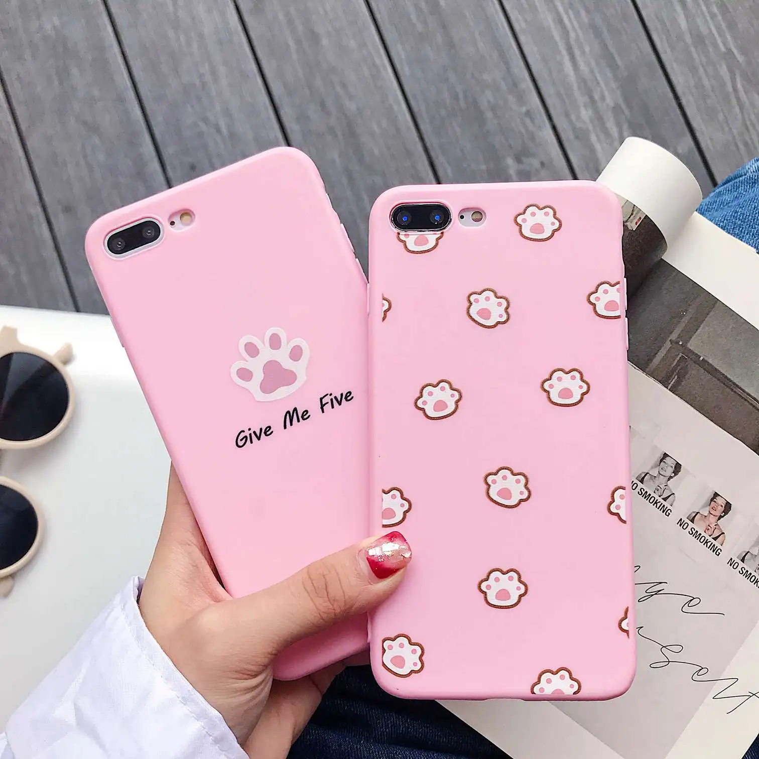 

For iPhone XS Max XR Case cute Cat claw Cartoon Pattern case For iPhone 7 8 Plus 6s Plus soft silicon cover For iPhone 8 plus