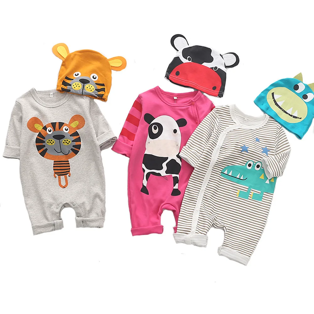 

A Generation of Fat Baby Clothes Pure Cotton Baby Romper Cute Animal Crocodile Cow Jumpsuit