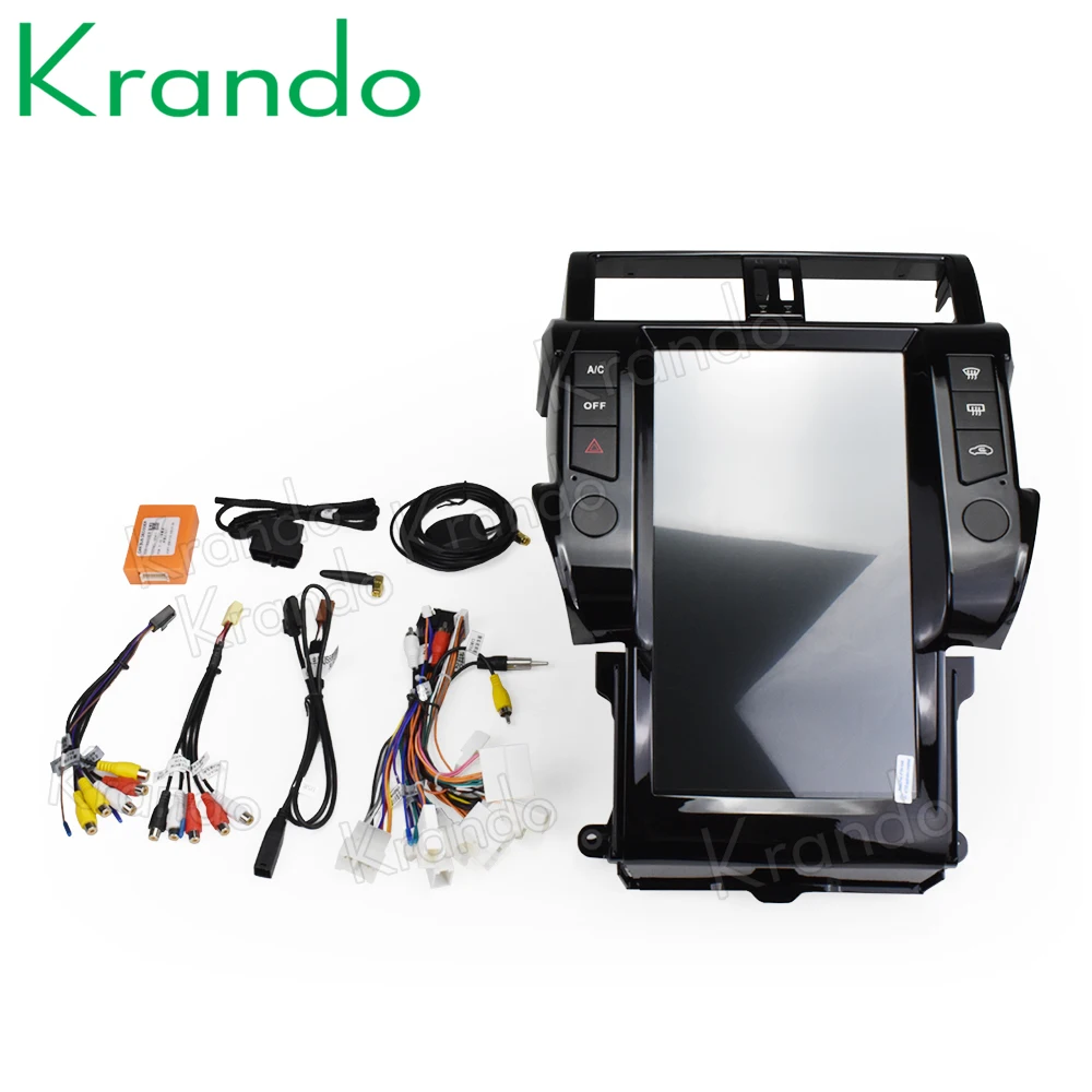 Top Krando Android 8.1 13.6" Vertical screen car radio player gps for Toyota Prado 150 2014-2017 gps navigation multimedia system 5