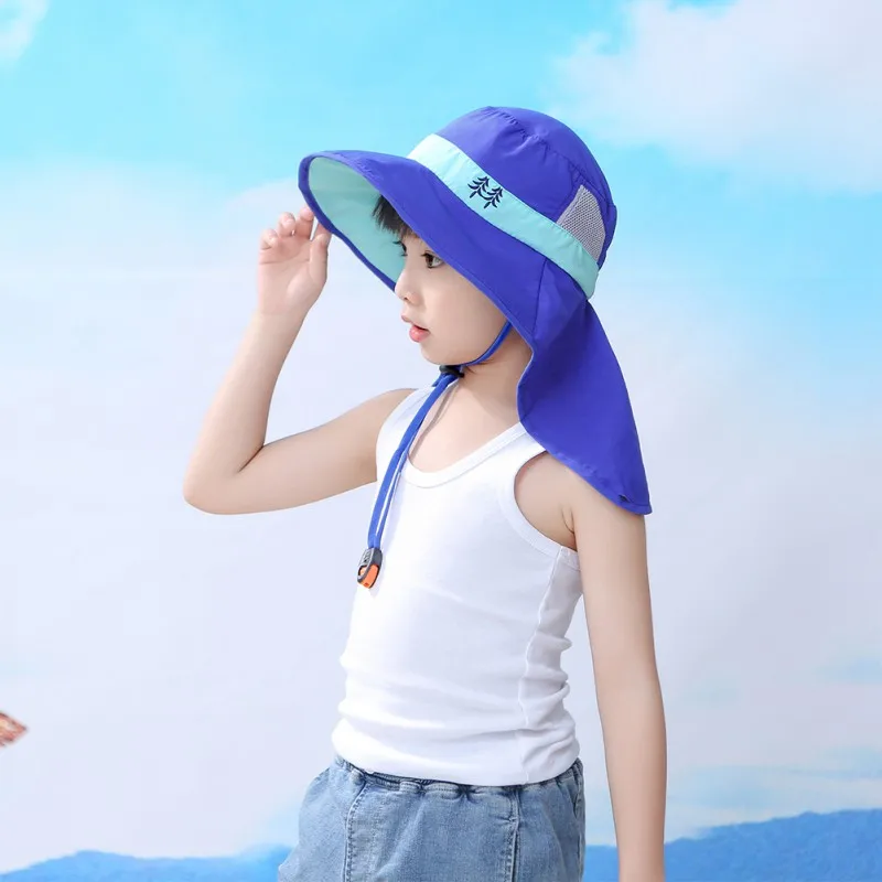 Kids Sun Hat Wide Brim Bucket Cap Children Summer Beach Hat Girls Boys Outdoor Travel Sun Hats Casual Fisherman Caps
