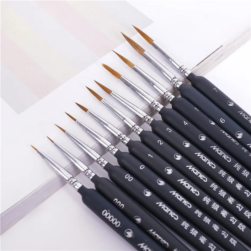 11 langhao watercolor pen set for learning DIY oily acrylic painting supplies gouache paint hook line pen special art brush