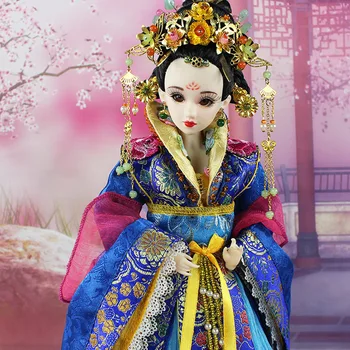 

exquisite Vintage Chinese Dolls For Collection Gorgeous Clothes With Headdress For Children 30CM Handmade Ethnic Dolls ZL839