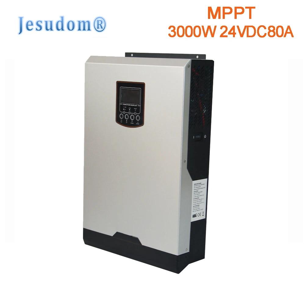 

Solar On-off Grid Inverter 3000W MPPT 24V80A Solar Hybrid Inverter Grid-off & Grid-on Inverter 3KW 220VAC Pure Sine Wave