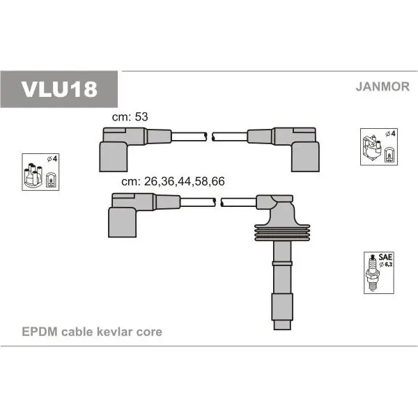Комплект проводов Volvo 850/S70 2.0 2.5 91 JANMOR VLU18|Мотоциклетный стартер| |