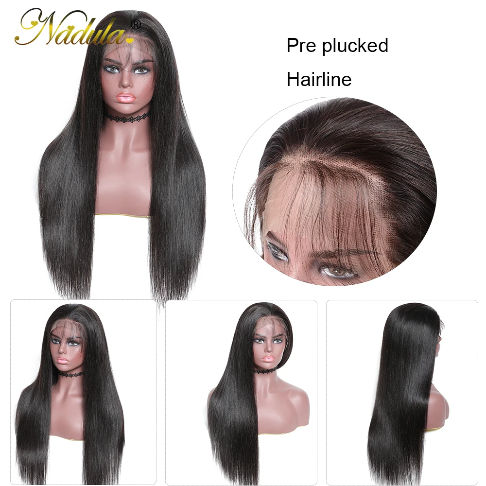 Nadula волосы прозрачные кружевные передние парики 13X4/13X6 прямые человеческие волосы парики предварительно выщипанные с детскими волосами Парики для женщин