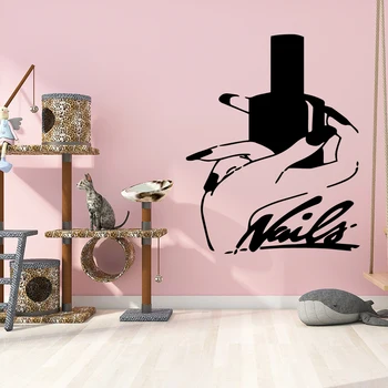 

Drop Shipping Nails beauty salon Wall Decal Living Room Removable Mural For Kids Rooms Diy Home Decoration Wall Decor Murals