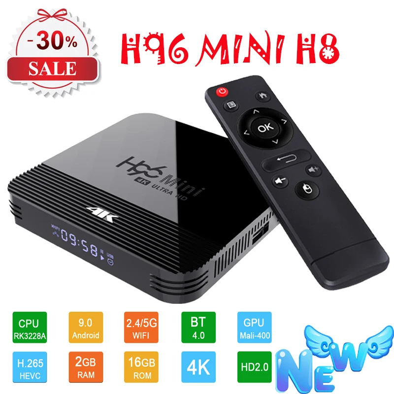 H96 мини H8 RK3228A Android 10 0 ТВ-бокс 2 Гб ОЗУ 16 ПЗУ USB2.0 4G/5G WiFi HD 1080P для YouTube Netflix youtube tv box |