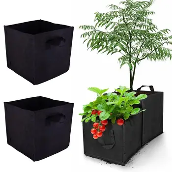 

5PCS Breathable Grow Bag Plants Fabric Pots with Strap Handles Square Planting Container Grow Bags Plants Nursery Pot gallon