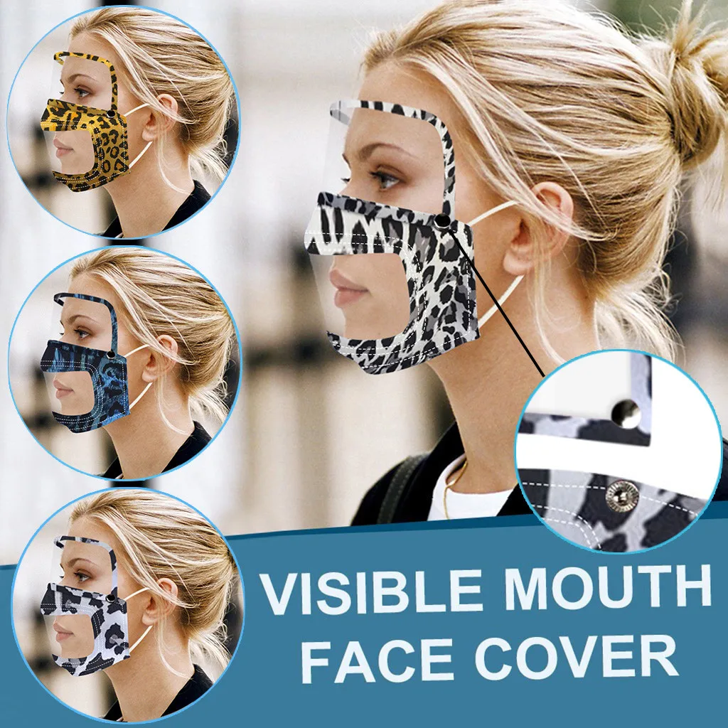 

1pcs Removable Respirator Smile Clear Mouth-Muffle Expression Lip Reading Respirator With Detachable Eyes Shield