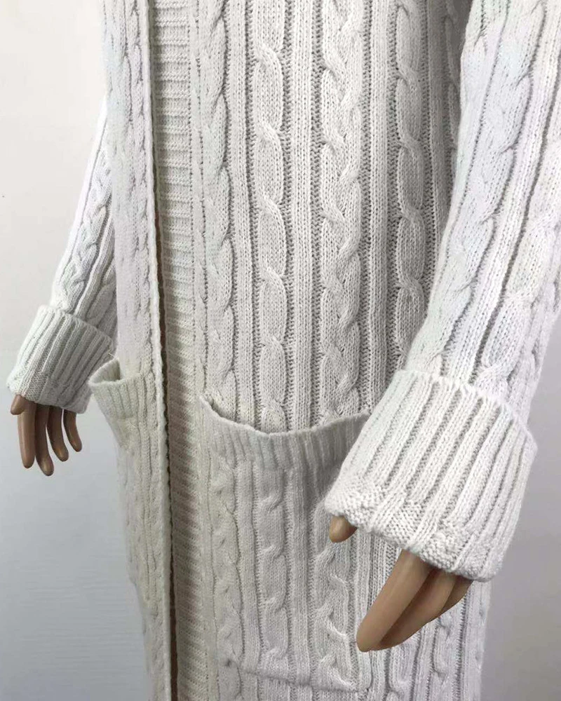 Женский длинный кардиган, свитер, Топ с длинным рукавом, Свободный вязаный кардиган, свитер для женщин, вязаный женский кардиган, для женщин размера плюс