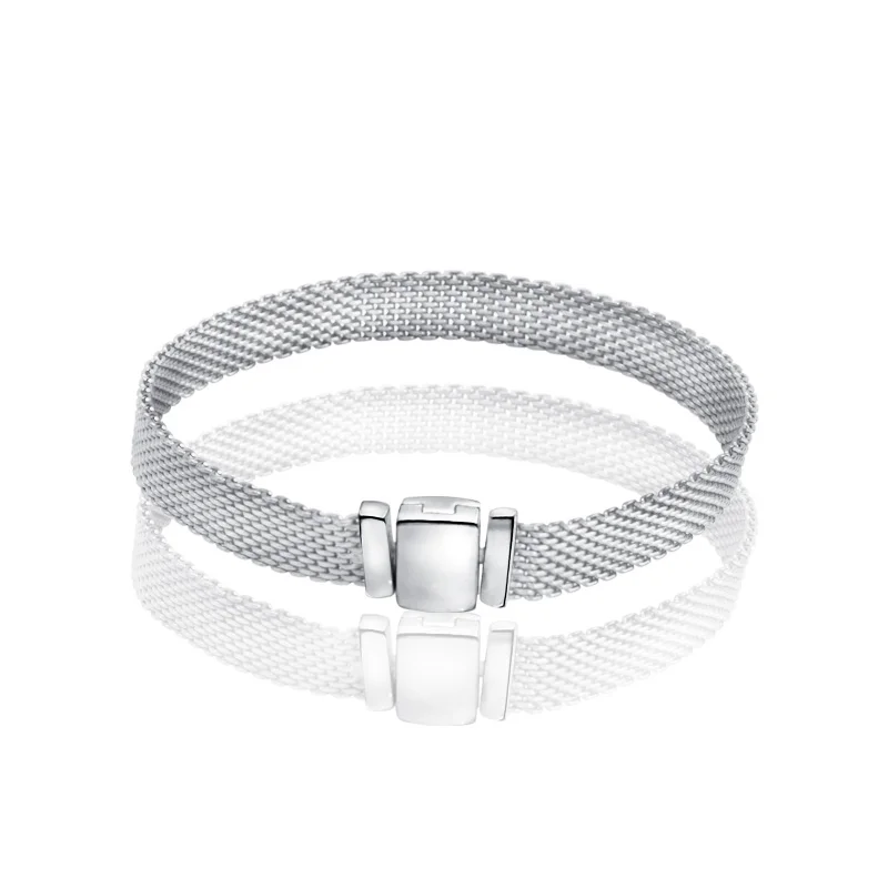 Natsuki аутентичный 925 серебряный браслет рефлексионы сетчатый Браслет подходит к оригинальным рефлексиям браслеты дружбы для женщин роскошный драгоценный камень