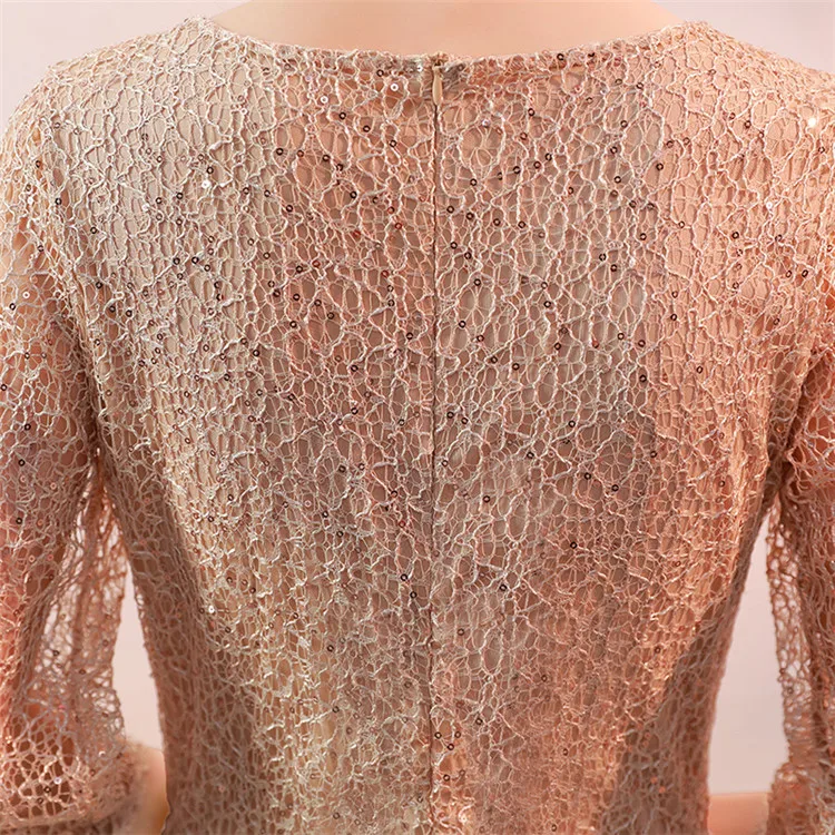 Real shot new ladies sequins round neck party dress fashion ladies temperament banquet high-end atmosphere elegant dress