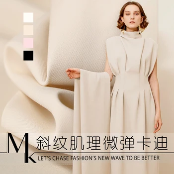 

19 Spring Summer New Viscose Polyester 4 colors Twill Fabric For Women Dress Suit 145cm Wide pure colour Cloth DIY Sewing SALE