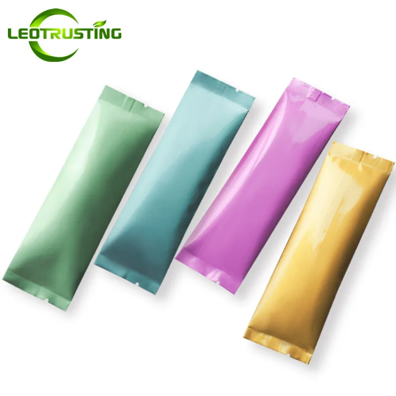

Leotrusting 300pcs Small Colorful Aluminum Foil Open Top Bag Coffee Fruit Powder Liquid Trial Packaging Bag Heat Sealing Bags