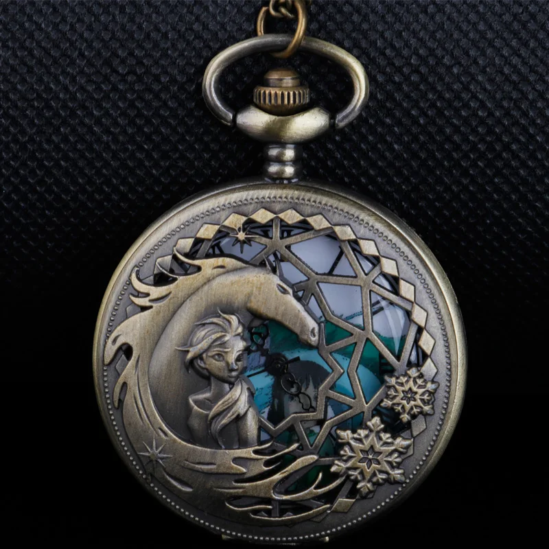 Anime Themed Quartz Pocket Watch 컬러 다이얼 숙녀 친구 어린이 선물 시계 목걸이 체인 cadeau femme