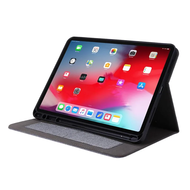 Тканевый чехол книжка для планшета iPad Pro 11 2020 дюймов с держателем карандашей и