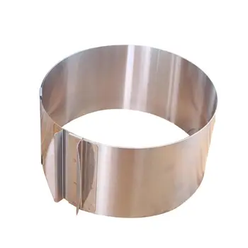 

Retractable Stainless Steel Circle Foam Ring Cake Baking Tool Set Size Shape Adjustable Bakeware Silver For Kitchen Tools