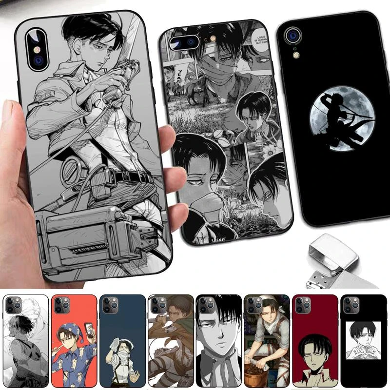 Levi Ackerman Face Shingeki no Kyojin Anime Phone Case for iphone 13 11 12 pro XS MAX 8 7 6 6S Plus X 5S SE 2020 XR case apple iphone 13 pro max case