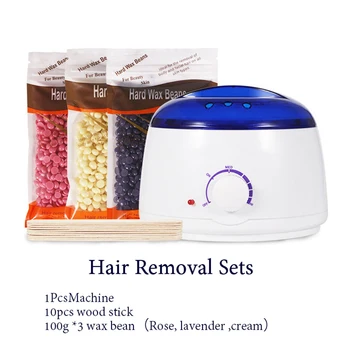 

Electric Hair Removal Wax-melt Machine Depilatory Wax Bean Heater For Body Bikini Hair Removal Care set With 10 Pcs Wood Sticks