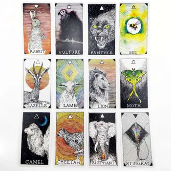 

53pcs/set Cards Animal Spirit Tarot Card Series English Language Tarot Cards for Party Household Use Tarot Cards Game