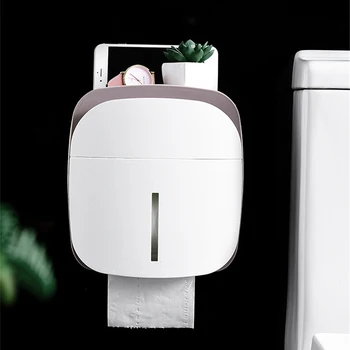 

Waterproof Toilet Paper Holder Multifunction Tissue Box Double Layer Plastic Storage Box Portable Toilet Paper Holders