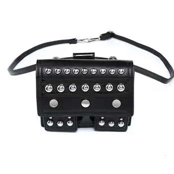 

Fashion Women Rivets Waist Fanny Pack Belt Bag Lady Stylish Travel Hip Bum Shoulder Crossbody Bag Small Purse Chest Pouch Bag