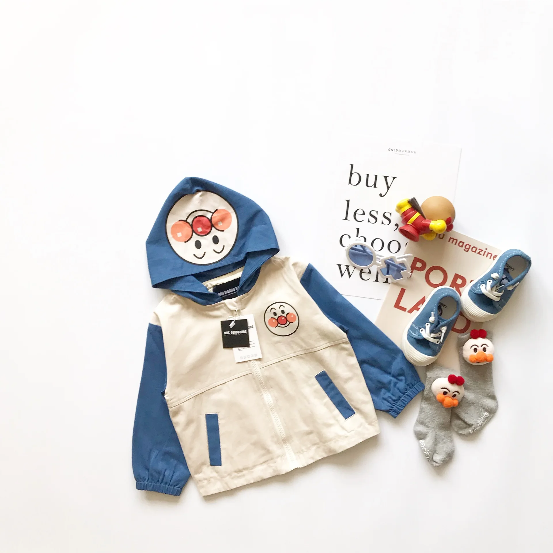 Tonytaobaby/осенне-зимняя одежда; Новое Детское хлопковое пальто с капюшоном для мальчиков и девочек; Милая Детская куртка с рисунком; куртки для девочек