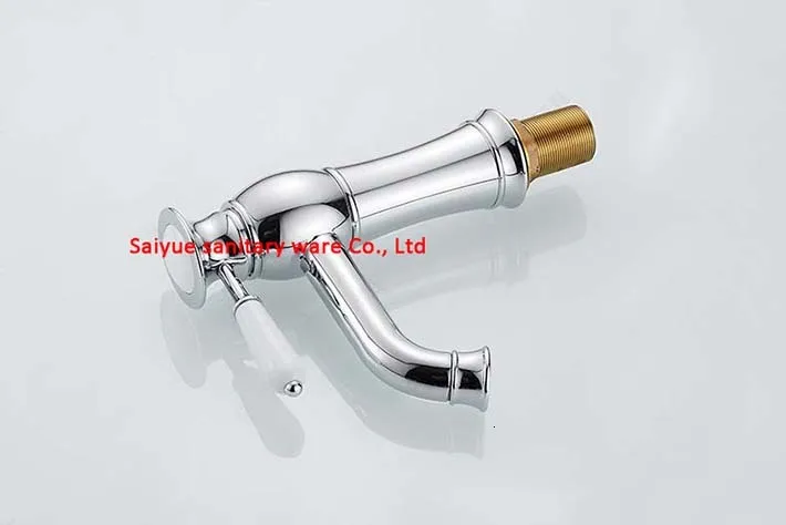 New High Quality Deck Mounted White Single Handle Bathroom Sink Faucet Copper Basin Mixer, Chrome Finish Hot and cold Water tap